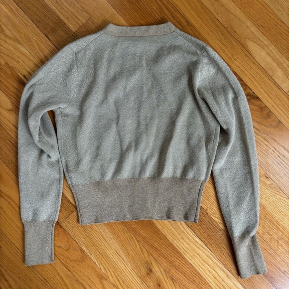 Semi-sparkly Gold J. Crew cropped gold sweater, size XS, never worn - Picture 2 of 4